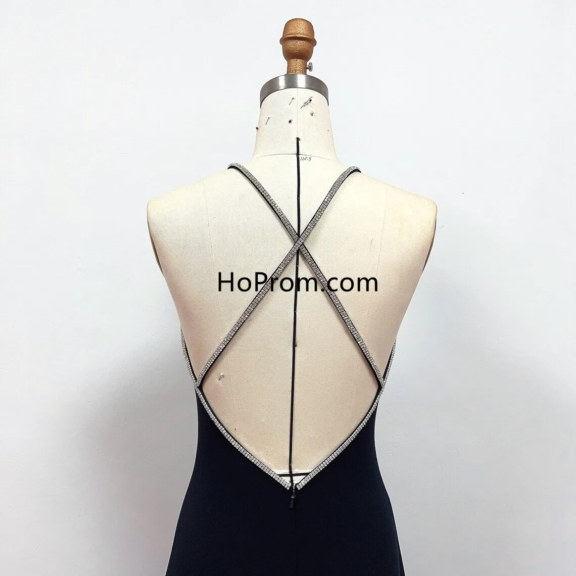 Anya Amasova Navy Backless Dress Prom Evening Dress
