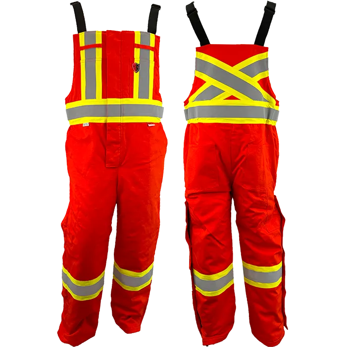 Atlas Guardian® FR / Arc Flash Winter Bibs (HRC4) w/4" Striping by Atlas Workwear - Style 21924 - Orange