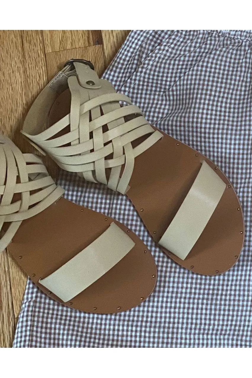 Beast - Travis Braided Strap Ankle Sandal - Nude