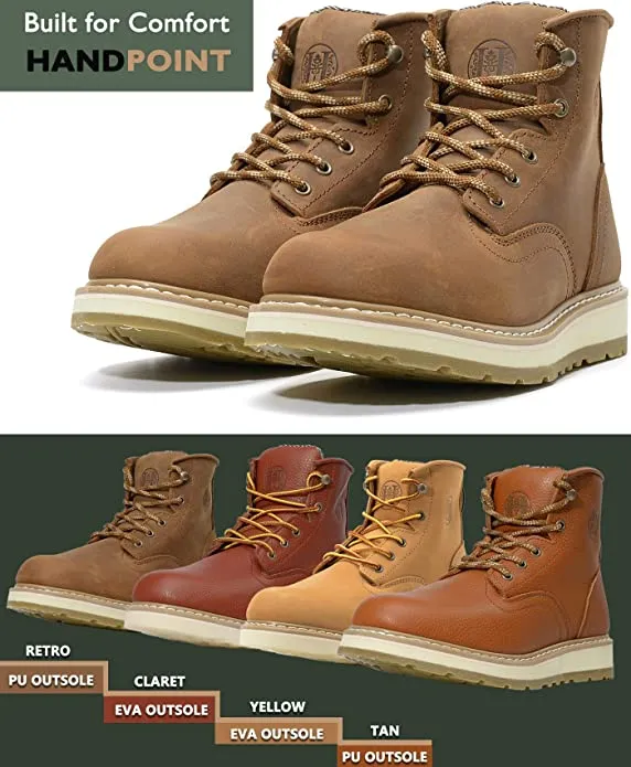 CK305 - 6'' Non-slip Water Resistant Safety Boots Soft Toe -Retro/Pu Sole