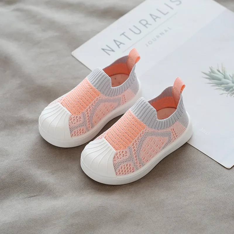Girls Boys Casual Shoes Comfortable Non-slip Soft Bottom Stitching Color Sneakers