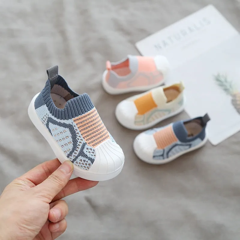 Girls Boys Casual Shoes Comfortable Non-slip Soft Bottom Stitching Color Sneakers