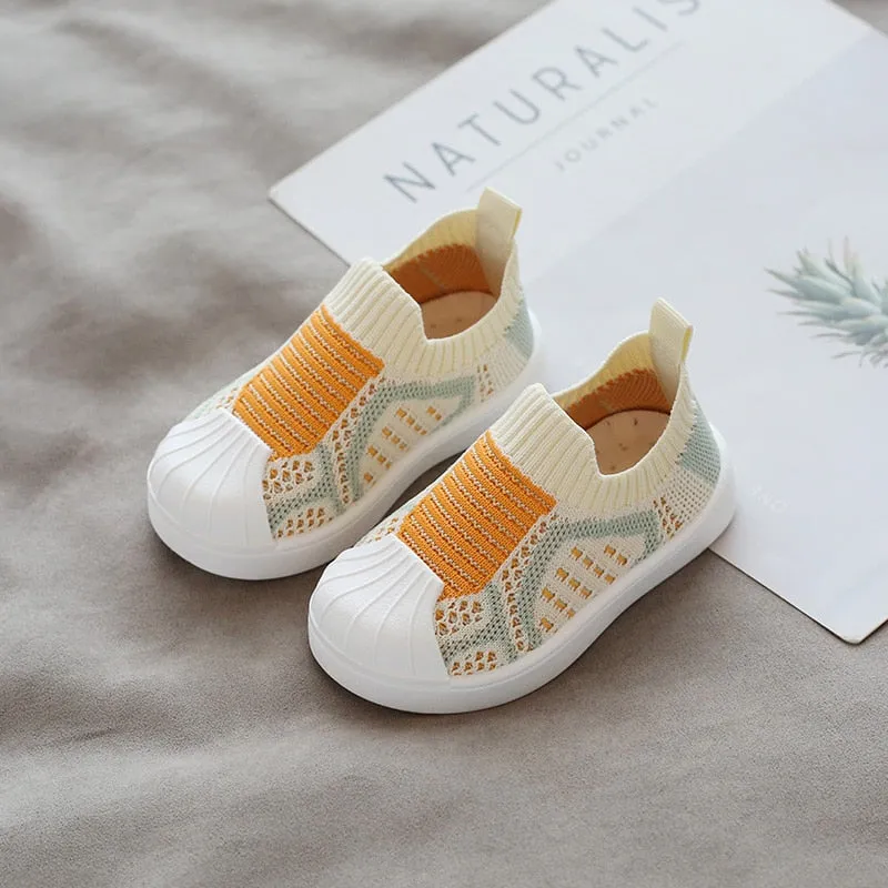 Girls Boys Casual Shoes Comfortable Non-slip Soft Bottom Stitching Color Sneakers