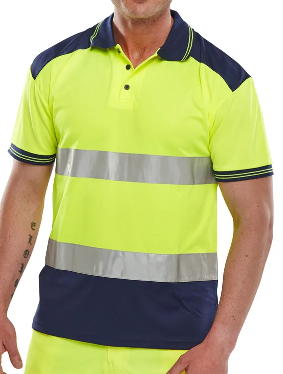 Hi-Vis PK Polo Shirt Two Tone Yellow/Navy (CPKSTTEN)