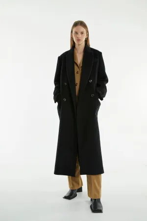 IMMERSION DOUBLE BREASTED COAT | BLACK