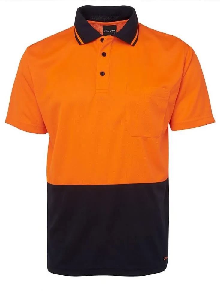 JBs Hi Vis Non Cuff Traditional Polo