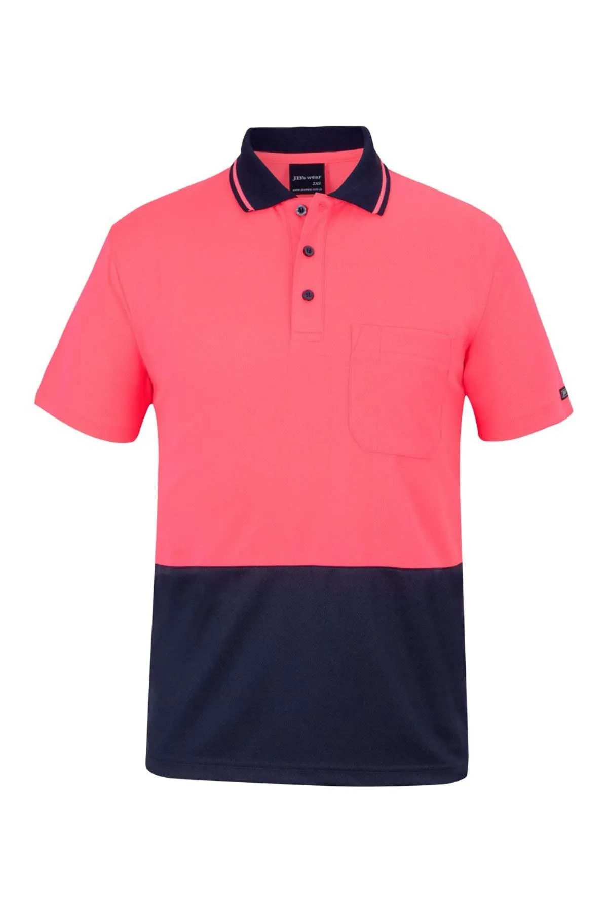 JBs Hi Vis Non Cuff Traditional Polo