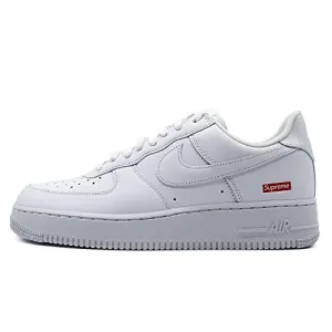 Nike Men's Air Force 1 Low Supreme Mini Box Logo White, White/White, 10
