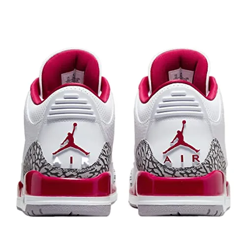 Nike Mens Air Jordan 3 Retro Sneaker, Adult, White/Lt Curry-Cardinal Red, 9.5 M US
