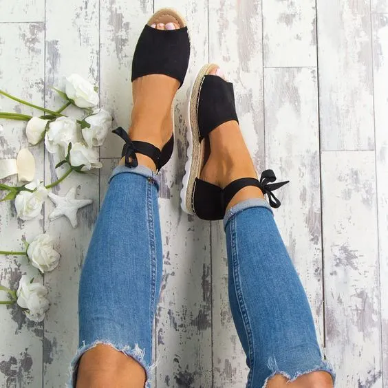Plus Size 34-44 Flats Sandals Summer Women Sandals Fashion Casual Shoes For Woman European Rome Style Sandale Femme