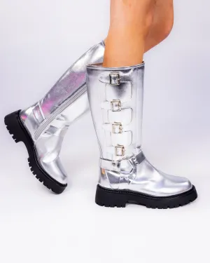 Silver Stampede Women's Buckle Boots