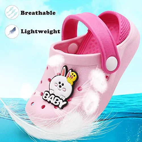 Toddler Little Kids Unicorn Sandals Non-Slip Slide Summer Slippers (Pink)