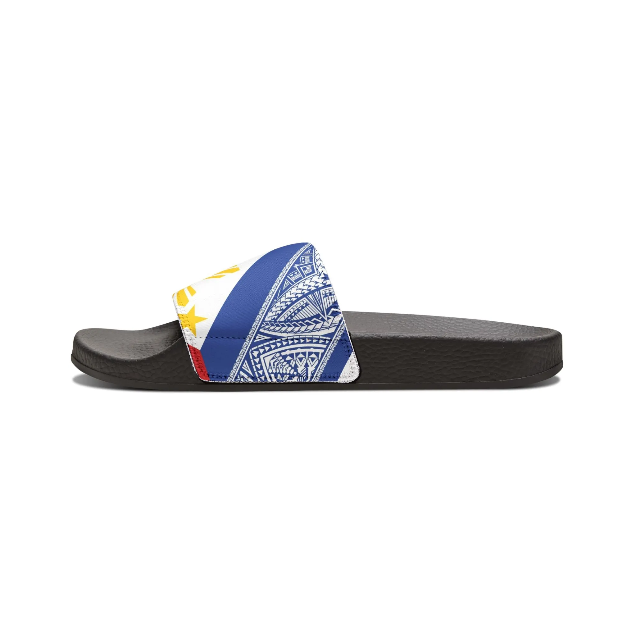 Tribal Bandana Men's Removable-Strap Sandals with Filipino Sun Design - Perfect for Summer and Casual Wear
